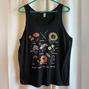 Bella Canvas Black Floral Tank Top